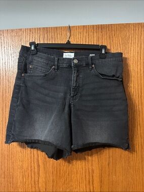 Nicole Miller Black Washed Denim Cutoff Shorts